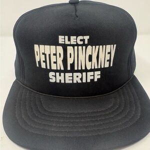 Vintage Auburn NY Snapback Hat Elect Peter Pinckney Sheriff 80s 90s
